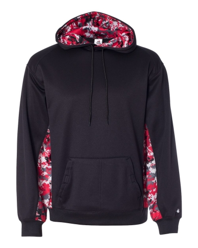 Badger 1464 Digital Camo Colorblock Performance Fleece Hooded Sweatshirt