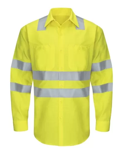 Red Kap SY14 Enhanced & Hi-Visibility Long Sleeve Work Shirt