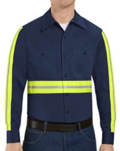 Red Kap SC30EL Enhanced Visibility Cotton Work Shirt Long Sizes