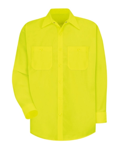 Red Kap SS14L Enhanced Visibility Long Sleeve Work Shirt Long Sizes