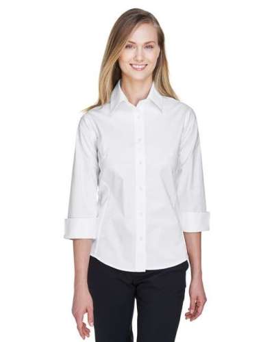 Devon & Jones DP625W Ladies' Perfect Fit™ Three-Quarter Sleeve Stretch Poplin Blouse