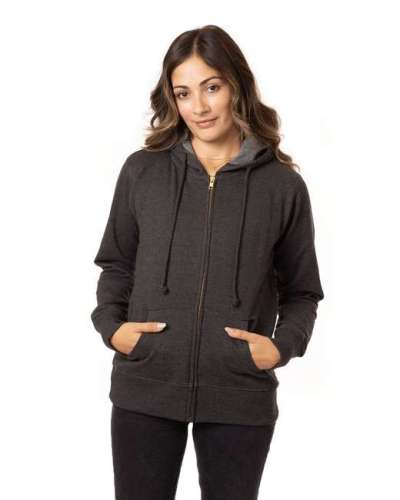 econscious EC4580 Ladies' 7 oz. Organic/Recycled Heathered Fleece Full-Zip Hood