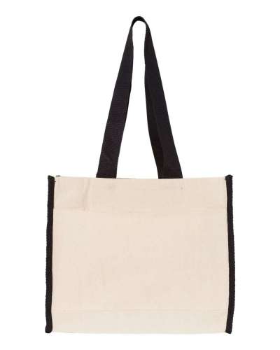 Q-Tees Q1100 Gussetted Tote with Colored Handles
