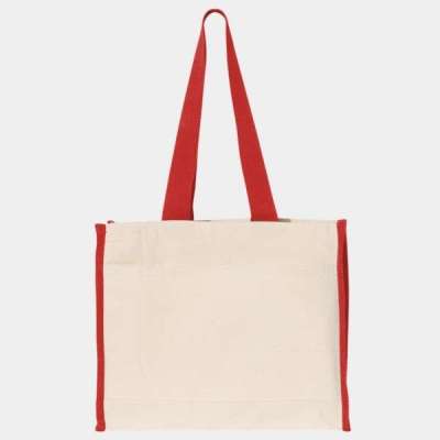 Q-Tees Q1100 14L Tote WITH Contrast-Color Handles