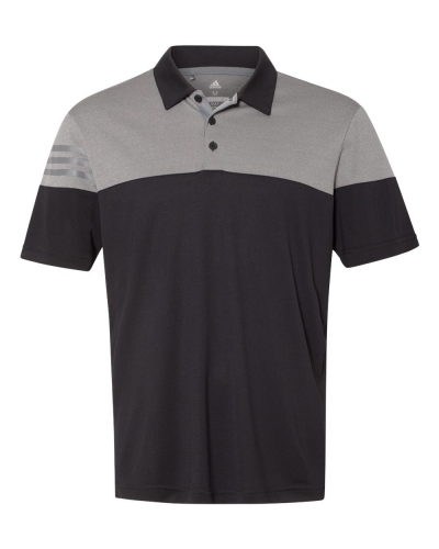 Adidas A213 Heathered 3-Stripes Colorblocked Polo