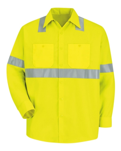 Red Kap SS14HV High Visibility Safety Long Sleeve Work Shirt