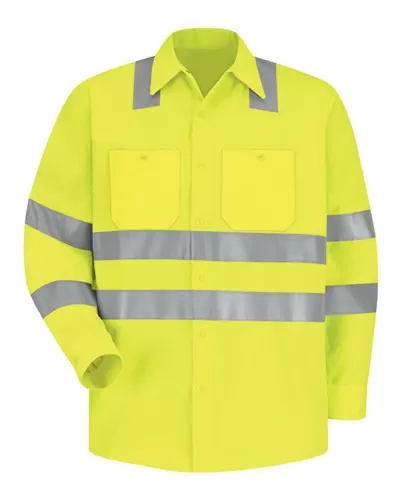 Red Kap SS14HVT High Visibility Work Shirt Tall Sizes