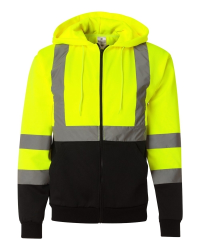 ML Kishigo JS102-103 Hi-Vis Hooded Full-Zip Sweatshirt