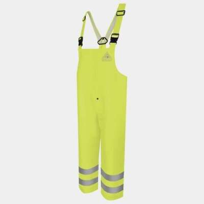 Bulwark BXN4 Hi-Visibility Flame-Resistant Rain Bib Overall - 10 oz.