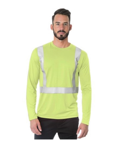 Bayside 3742 Hi-Visibility Long Sleeve Performance T-Shirt - Solid Tape
