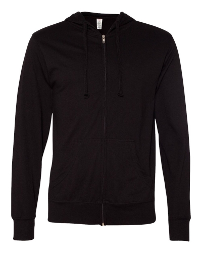 Independent Trading Co. SS150JZ Lightweight Jersey Hooded Full-Zip T-Shirt