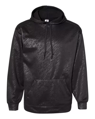Badger 1431 Line Embossed Hooded Sweatshirt