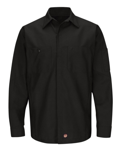 Red Kap SY10L Long Sleeve Automotive Crew Shirt - Long Sizes