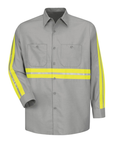 Red Kap SP14E Long Sleeve Enhanced Visibility Industrial Work Shirt