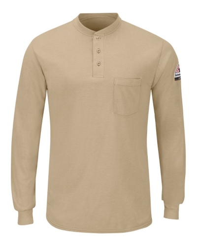 Bulwark SML8L Long Sleeve Henley - Long Sizes