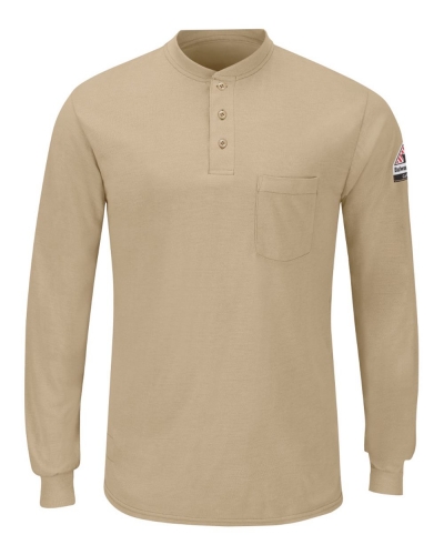 Bulwark SML8L Long Sleeve Henley - Long Sizes