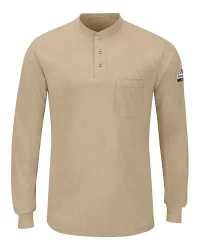 Bulwark SML8L Long Sleeve Henley - Long Sizes