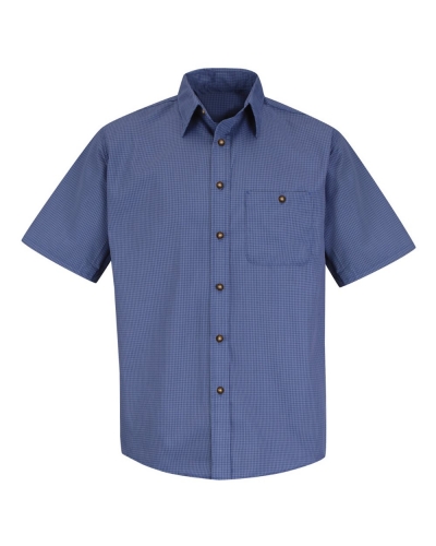 Red Kap SP84 Mini-Plaid Uniform Short Sleeve Shirt