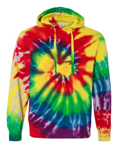 Dyenomite 854MS Multi-Color Spiral Tie-Dyed Hooded Sweatshirt