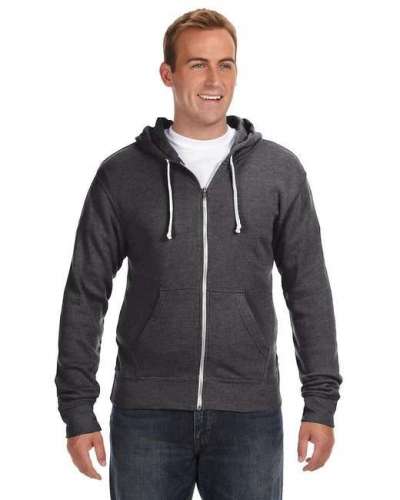 J America JA8872 Adult Triblend Full-Zip Fleece Hood