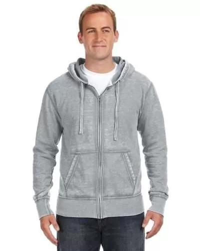 J America JA8916 Adult Vintage Zen Full-Zip Fleece Hood
