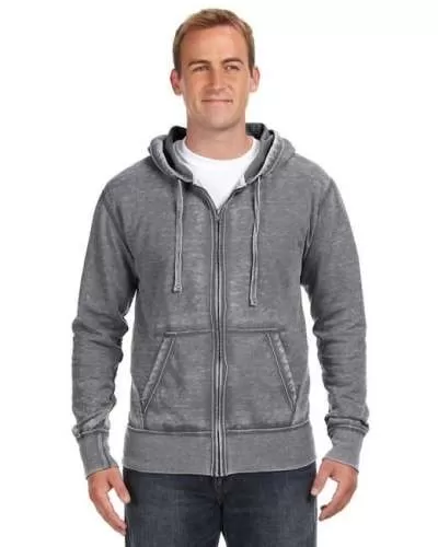 J America JA8916 Adult Vintage Zen Full-Zip Fleece Hood