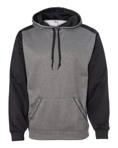 Badger 1468 Pro Heather Colorblocked Hooded Sweatshirt