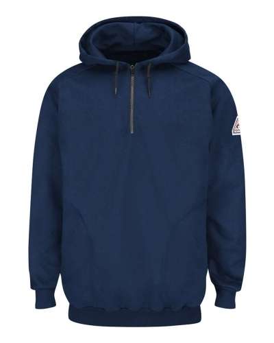 Bulwark SEH8 Pullover Hooded Fleece Sweatshirt with 1/4 Zip