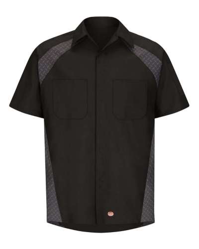 Red Kap SY26 Short Sleeve Diamond Plate Shop Shirt