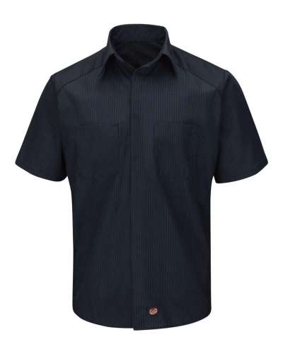 Red Kap SY40L Short Sleeve Striped Color Block Shirt - Long Sizes