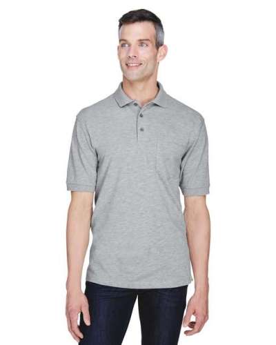 Harriton M265P Men's 5.6 oz. Easy Blend™ Polo with Pocket