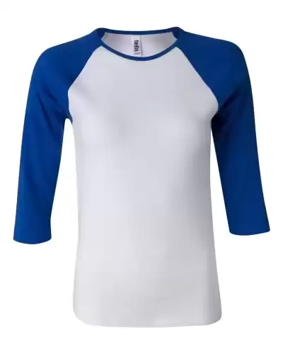 BELLA + CANVAS 2000 Women?s 1X1 Baby Rib Raglan Three-Quarter Sleeve Tee 2 Pack