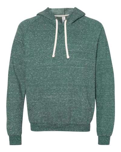 JERZEES 90MR Snow Heather French Terry Raglan Hooded Sweatshirt