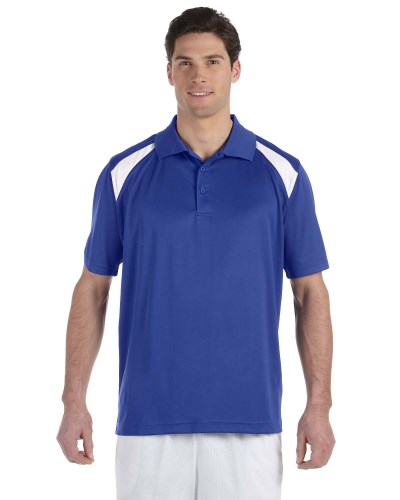 Harriton M318 Adult 4 oz. Polytech Colorblock Polo