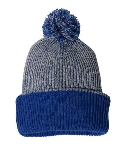 Sportsman SP70 12" Speckled Pom-Pom Cuffed Beanie