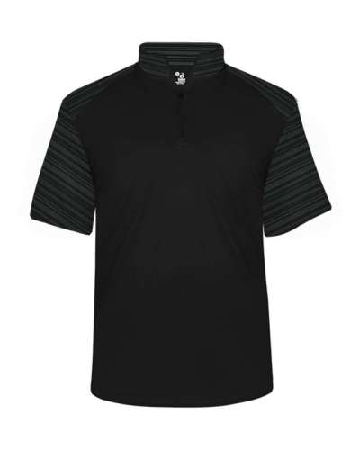 Badger 4132 Sport Stripe Short Sleeve Quarter Zip