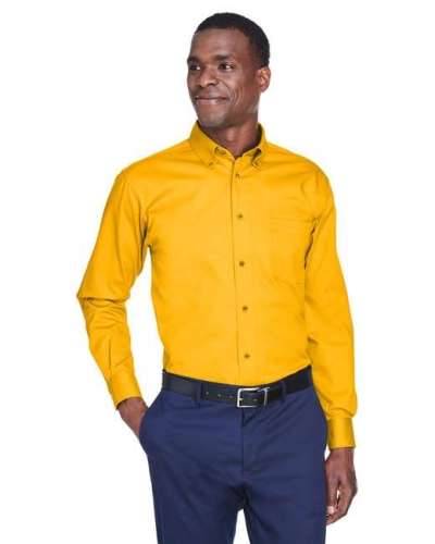 Harriton M500 Men's Easy Blend Twill Shirt with Stain-Release