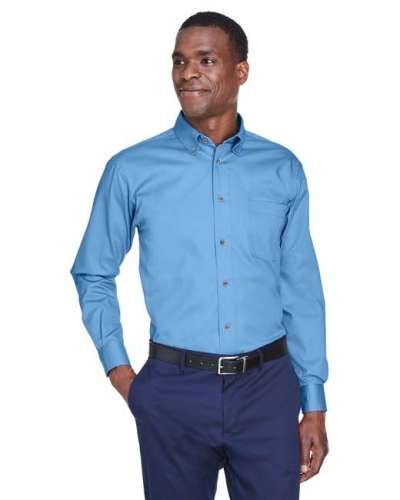 Harriton M500 Men's Easy Blend Twill Shirt with Stain-Release