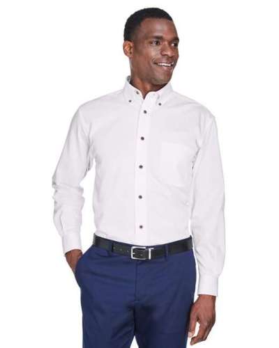 Harriton M500 Men's Easy Blend Twill Shirt with Stain-Release