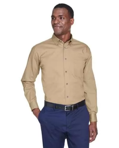Harriton M500 Men's Easy Blend Twill Shirt with Stain-Release