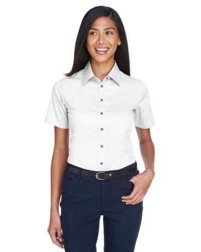 Harriton M500SW Ladie's Easy Blend Twill Shirt with Stain-Release