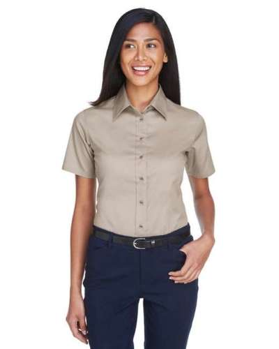 Harriton M500SW Ladie's Easy Blend Twill Shirt with Stain-Release