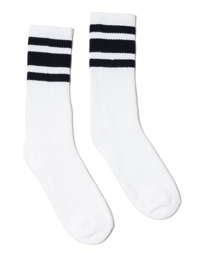 SOCCO SC100 USA-Made STRIPED Crew Socks