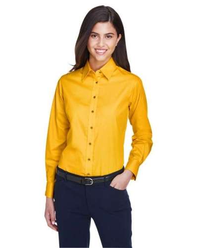 Harriton M500W Ladie's Easy Blend Twill Shirt with Stain-Release