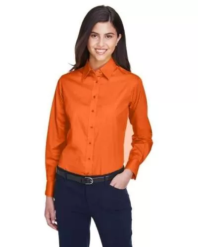 Harriton M500W Ladie's Easy Blend Twill Shirt with Stain-Release