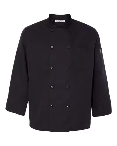 Chef Designs 0425 Ten Pearl Button Black Chef Coat
