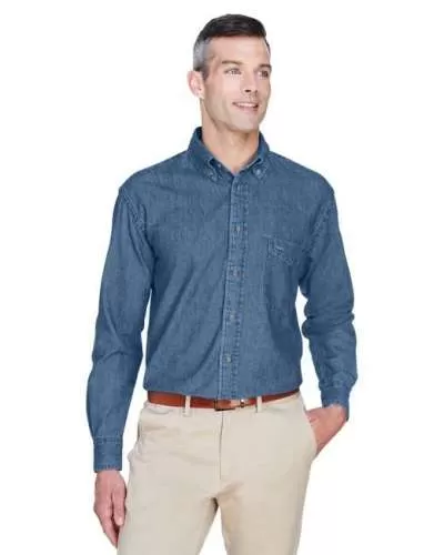 Harriton M550 Men's 6.5 oz. Long-Sleeve Denim Shirt