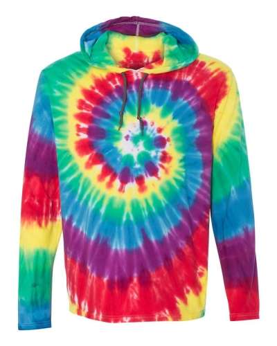 Dyenomite 430VR Tie-Dyed LONG Sleeve Hooded T-Shirt