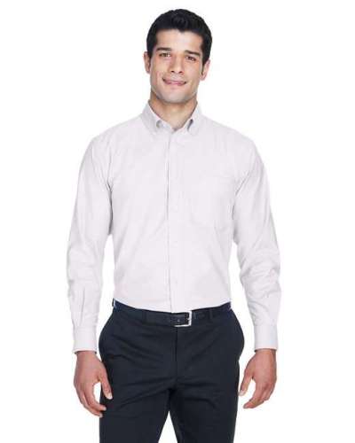 Harriton M600 Men's Long-Sleeve Oxford with Stain-Release