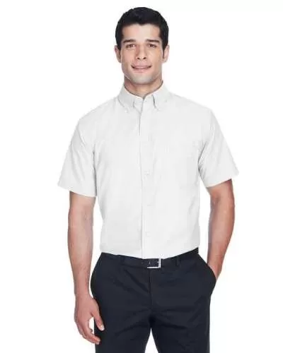Harriton M600S Men's Short-Sleeve Oxford with Stain-Release